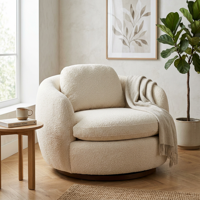 Round Foam Chair – Cream